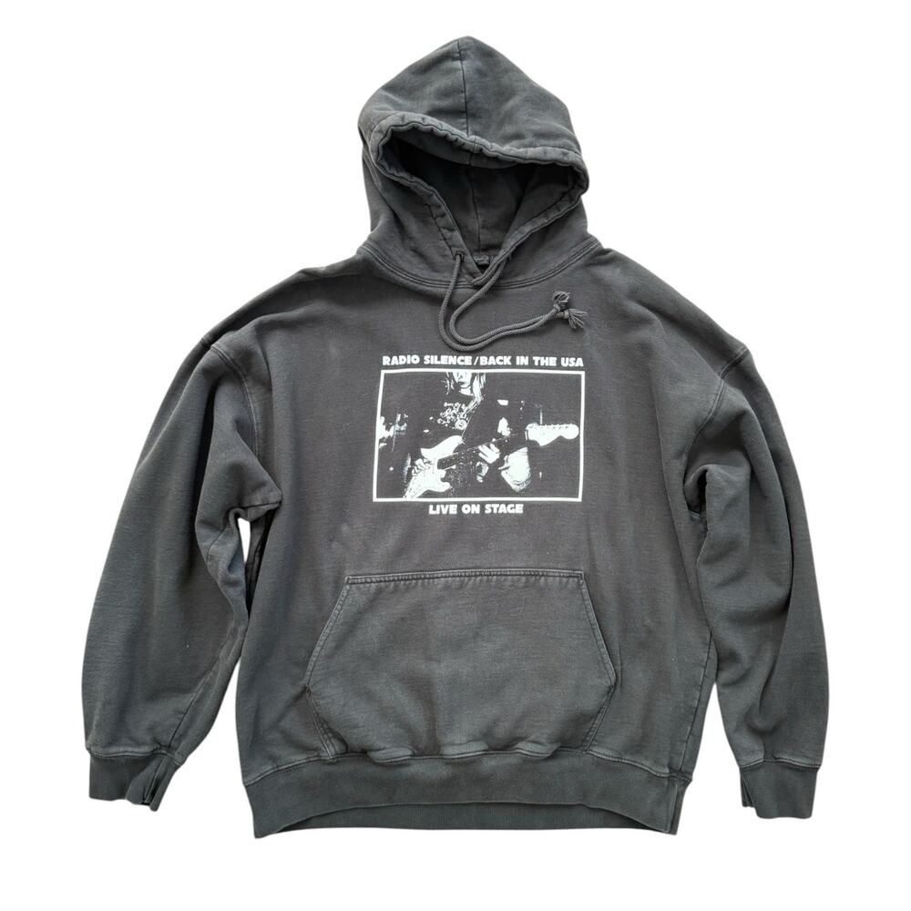 John Galt Radio Silence Back In The USA Black Cotton Heavyweight Hoodie XL